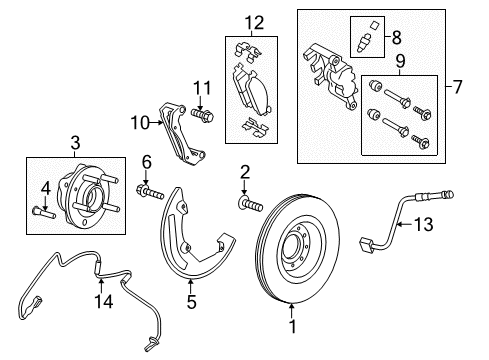 2009 Ford Flex Anti-Lock Brakes Control Module Diagram for 8A8Z-2C219-B