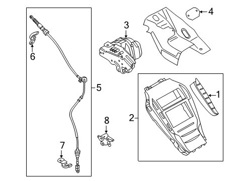 2019 Lincoln MKZ Console Lower Bracket Diagram for DP5Z-7B229-A