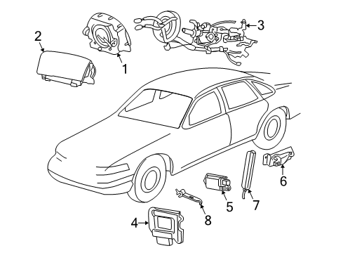 2006 Mercury Grand Marquis Air Bag Components Inflator Module Diagram for 6W7Z-54044A74-AA