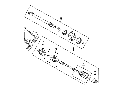 2001 Ford Escape Drive Axles - Front Inner Joint Assembly Diagram for YL8Z-3B413-DA