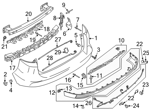 2015 Ford C-Max Lift Gate Impact Bar Nut Diagram for -W700069-S307