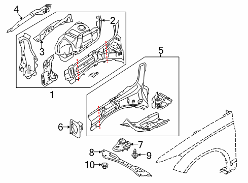 2018 Lincoln MKZ Structural Components & Rails Cross Bar Diagram for HG9Z-5410684-A