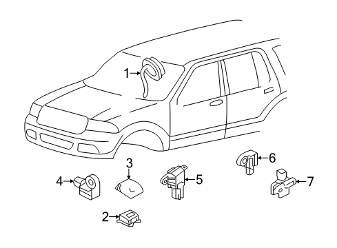 2008 Ford Expedition Air Bag Components Clock Spring Diagram for 8L1Z-14A664-A