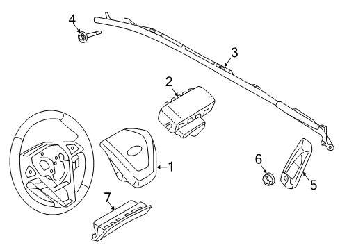 2018 Lincoln MKX Air Bag Components Knee Air Bag Diagram for FA1Z-58045J77-AA