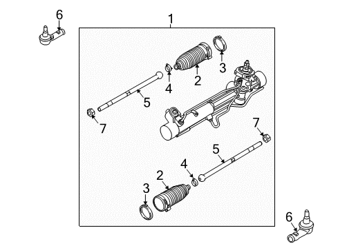 2011 Ford Focus Steering Column & Wheel, Steering Gear & Linkage Gear Assembly Diagram for 9S4Z-3504-BRM