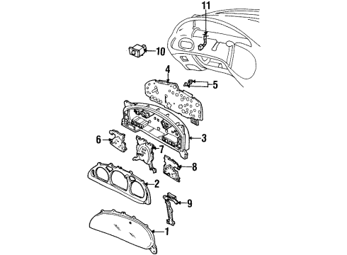 1998 Ford Taurus Switches Bulb & Socket Diagram for F3XY-13B765-C