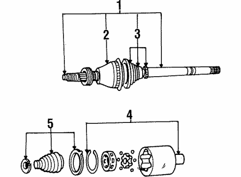 2000 Ford Windstar Drive Axles - Front Axle Assembly Diagram for XF2Z3B436AA