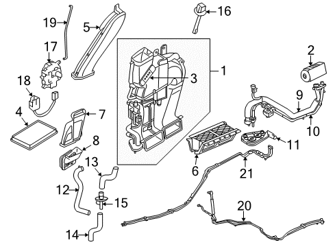 2009 Mercury Mariner Auxiliary Air Conditioner Expansion Valve Diagram for 9M6Z-19849-A