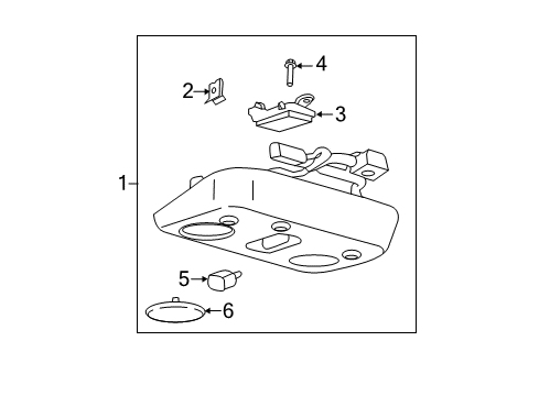 2020 Ford Mustang Bulbs Overhead Console Diagram for JR3Z-63519A70-CA