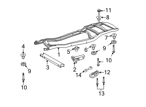 2007 Ford Expedition Frame & Components Rail End Diagram for 7L1Z-5D058-A