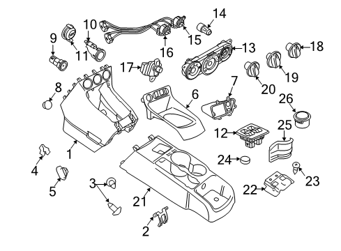 2012 Ford Transit Connect Front Door Front Console Mount Bracket Diagram for 9T1Z-61045B32-B