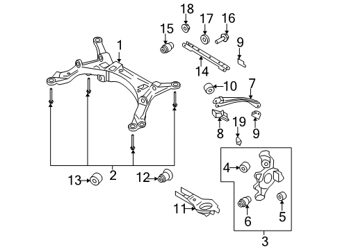2007 Mercury Montego Rear Suspension, Lower Control Arm, Upper Control Arm, Stabilizer Bar, Suspension Components Knuckle Diagram for 5G1Z-5B758-AA