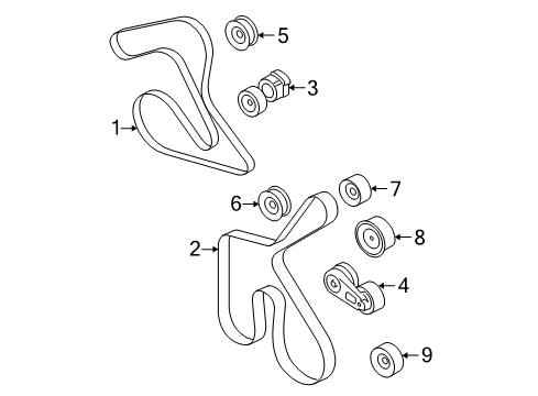 2007 Ford Mustang Belts & Pulleys Serpentine Tensioner Diagram for 3L5Z-6B209-AA