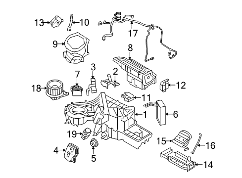 2010 Ford F-150 A/C Evaporator & Heater Components Wire Harness Diagram for 9L3Z-18B574-JAA