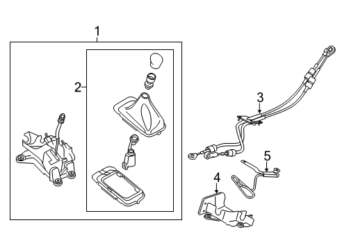 2018 Ford Fiesta Gear Shift Control - MT Gear Shift Assembly Diagram for D2BZ-7210-C