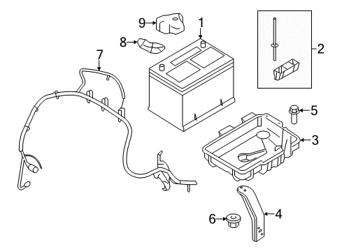 2009 Ford Edge Battery Positive Cable Diagram for 9T4Z-14300-AA