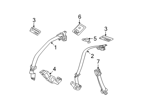 2010 Ford Fusion Seat Belt Retractor Assembly Diagram for AE5Z-54611B08-AE