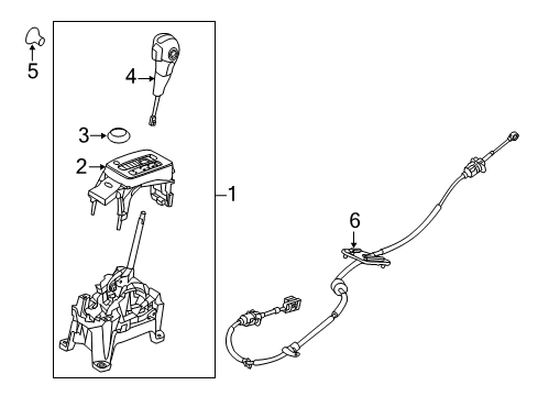 2012 Ford Fiesta Gear Shift Control - AT Gear Shift Assembly Diagram for CE8Z-7210-AB