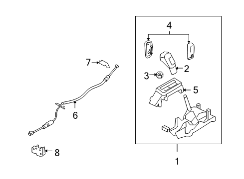 2007 Lincoln MKX Shifter Housing Gear Shift Assembly Diagram for 7A1Z-7210-F