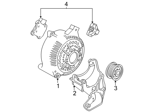 1994 Ford E-150 Econoline Emission Components Pulley Diagram for FODZ-10344-C