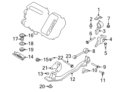 2012 Ford Escape Engine & Trans Mounting Engine Support Diagram for AM6Z-6P094-A