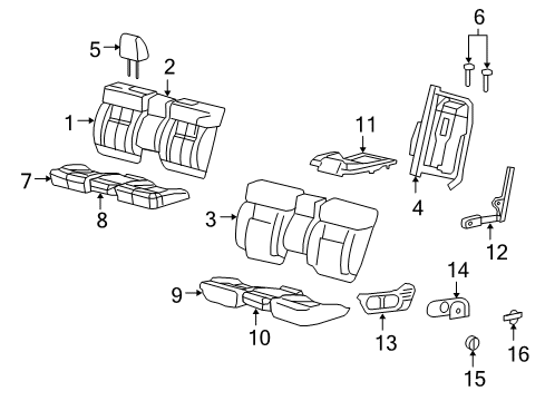 2007 Ford F-150 Front Seat Components Armrest Assembly Diagram for 7L3Z-18644A22-AA