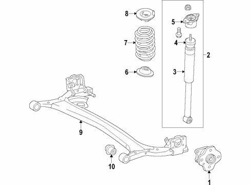 2020 Ford EcoSport Rear Axle, Suspension Components Axle Beam Diagram for GN1Z-5035-F