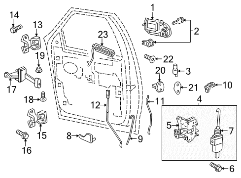 2014 Lincoln Navigator Front Door Window Motor Diagram for AL7Z-7823395-B