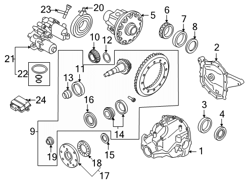 2018 Lincoln Navigator Carrier & Components - Rear Inner Bearing Cup Diagram for BC3Z-4630-A