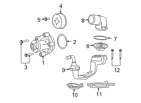 2009 Ford F-150 Water Pump Housing Seal Diagram for 5W7Z-8C387-AA
