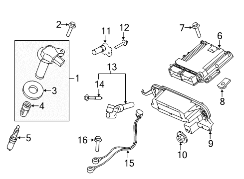 2015 Ford F-150 Ignition System Coil Diagram for BR3Z-12029-A
