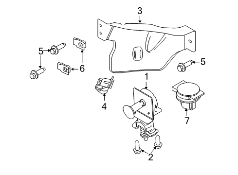 2007 Ford Explorer Sport Trac Carrier & Components - Spare Tire Lock Assembly Diagram for 4L3Z-1543262-BC