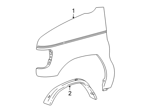 2001 Ford E-150 Econoline Club Wagon Fender & Components Fender Lower Reinforcement Diagram for F7UZ-16D186-AA