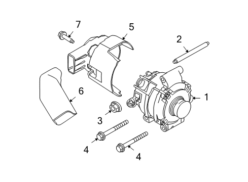 2009 Ford Escape Alternator Air Duct Diagram for 8S4Z-10C392-B