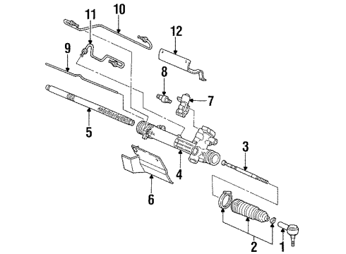 1998 Mercury Sable P/S Pump & Hoses, Steering Gear & Linkage Outer Tie Rod Diagram for 3F1Z-3A130-AA