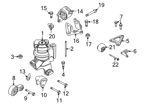 2011 Lincoln MKZ Engine & Trans Mounting Front Mount Nut Diagram for -W705891-S440
