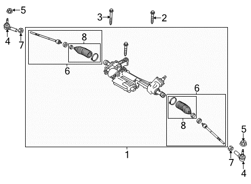 2011 Ford Mustang Steering Column & Wheel, Steering Gear & Linkage Gear Assembly Diagram for DR3Z-3504-CE