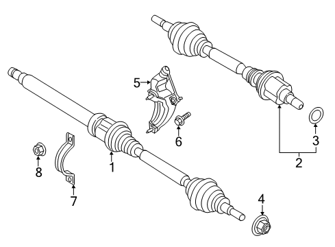 2018 Lincoln MKZ Drive Axles - Front Axle Assembly Diagram for HG9Z-3B436-C