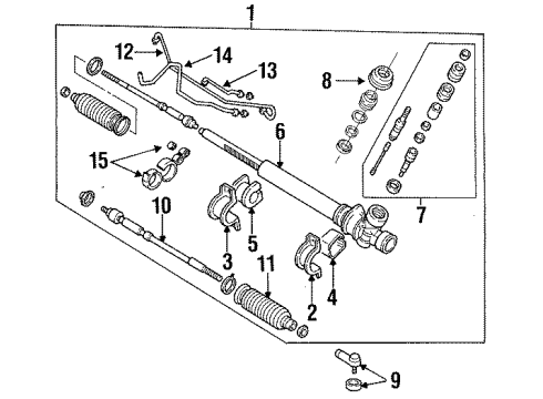 1994 Mercury Tracer P/S Pump & Hoses, Steering Gear & Linkage Outer Tie Rod Diagram for FOCZ-3A130-A