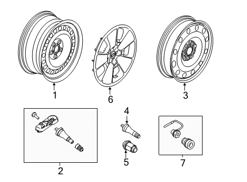 2015 Ford Police Interceptor Utility Wheels Wheel Nut Diagram for 8G1Z-1012-A