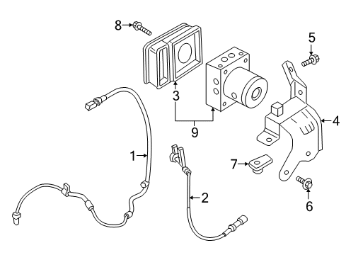 2013 Ford Expedition ABS Components Mount Bracket Diagram for 8L1Z-2C304-A