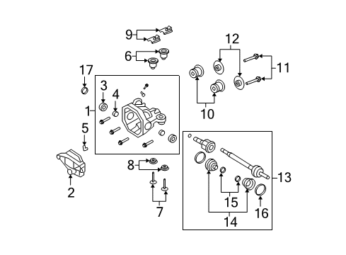 2006 Mercury Mountaineer Axle Housing - Rear Axle Assembly Diagram for 7L2Z-4K138-A