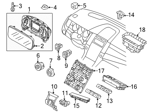 2015 Ford Police Interceptor Sedan Cluster & Switches Cluster Assembly Diagram for FG1Z-10849-LC