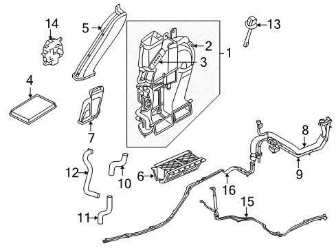 2005 Ford Escape Auxiliary Air Conditioner Expansion Valve Diagram for 6M6Z-19849-AA