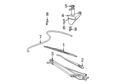 1999 Ford F-250 Super Duty Wiper & Washer Components Washer Reservoir Diagram for 7C3Z-17618-AA