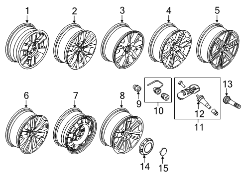 2018 Ford F-150 Wheels Wheel, Alloy Diagram for FL3Z-1007-J