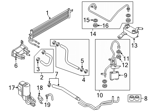 2018 Ford EcoSport Oil Cooler Auxiliary Pump Gasket Diagram for DG9Z-7A136-B