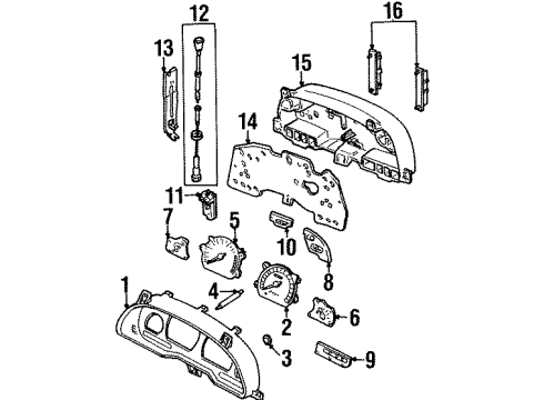 2000 Mercury Mystique Instruments & Gauges Speedometer Cable Assembly Diagram for F5RZ17260B