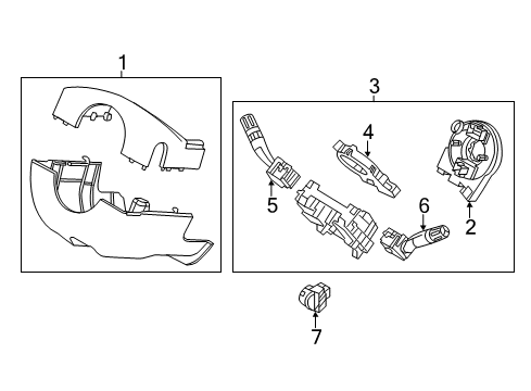 2019 Ford Explorer Shroud, Switches & Levers Switch Housing Diagram for GB5Z-3F791-AB