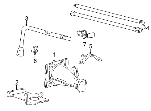 2000 Ford Excursion Under Hood Components Lever Diagram for 4C2Z-17081-AA